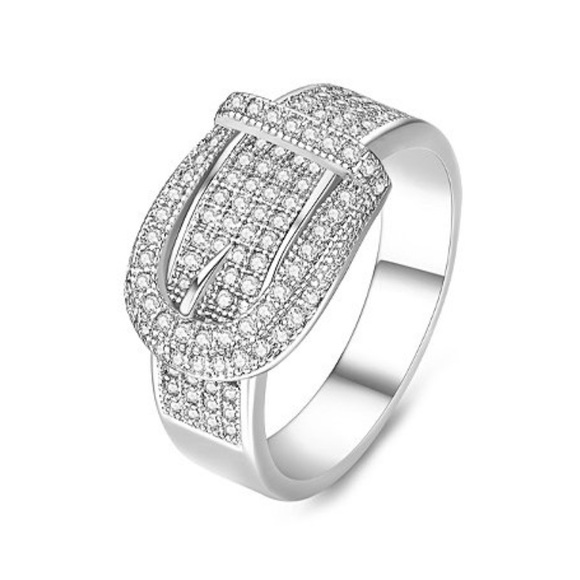 925 cubic zirconia belt ring BNWOT size 4.5 - Picture 1 of 6